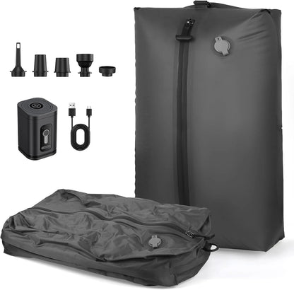 17L-34L Travel Vacuum Bag Reusable Storage Bag Folding Outdoor Compression Bag with Air Pump for Suitcases Backpack Luggage